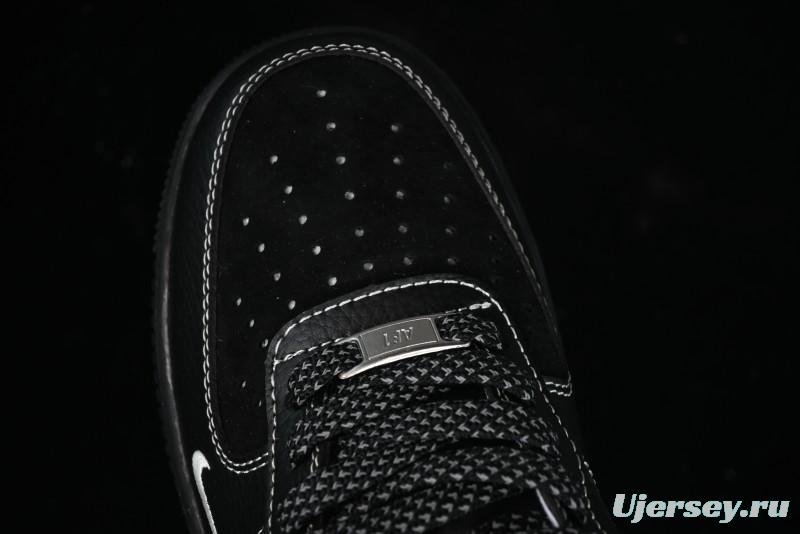 Nike Air Force 1 '07 Low Stussy Collaboration - Samurai Black Low-Top Casual Sneakers - XZ6188-969