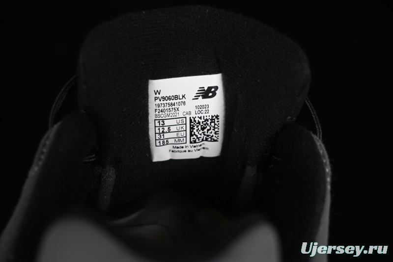 New Balance 9060 Series Hook and Loop Kids Sneakers - PV9060BLK