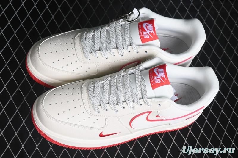 Nike Air Force 1 '07 Low Supreme Casual Sneakers in White/Red - DF0188-011
