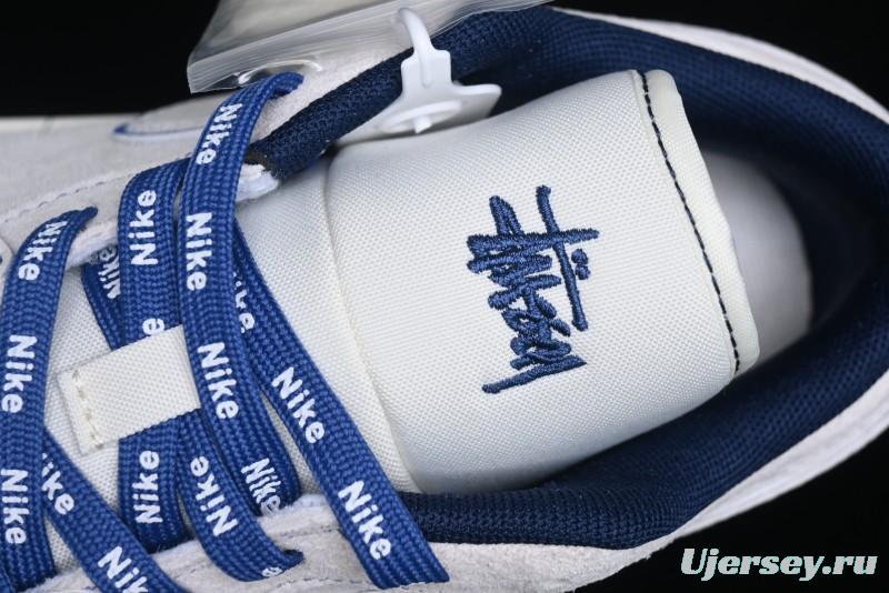 Nike Air Jordan 1 Low Stussy Collaboration - Premium Custom Retro Basketball Shoes with Blue-Grey Accents - DM9188-006