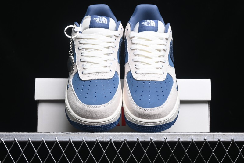 Nike Air Force 1 '07 Low The North Face Collaboration - Blue Floral Swoosh Casual Sneakers - KK1988-021