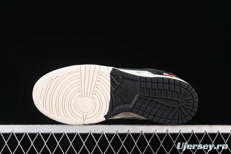 Nike SB Dunk Low Gucci Collaboration - Small Bee Series Black Hook Anniversary High-End Custom Low-Top Casual Sneakers - MM1089-030