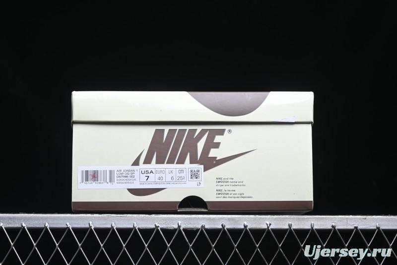 Nike Travis Scott x Air Jordan 1 Low OG AJ1 Collaboration Reverse Swoosh Sneakers - DM7866-002