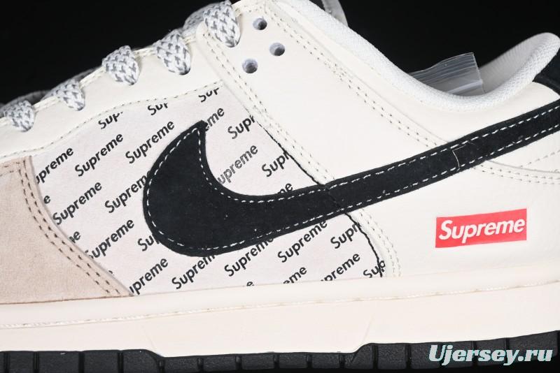 Nike SB Dunk Low Supreme Collaboration - Beige Brown Anniversary High-End Custom Low-Top Casual Skate Shoes - XS1086-003