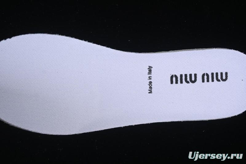 Miu Miu Suede Round Toe Lace-Up Women's Low-Top Casual Shoes - 99D4