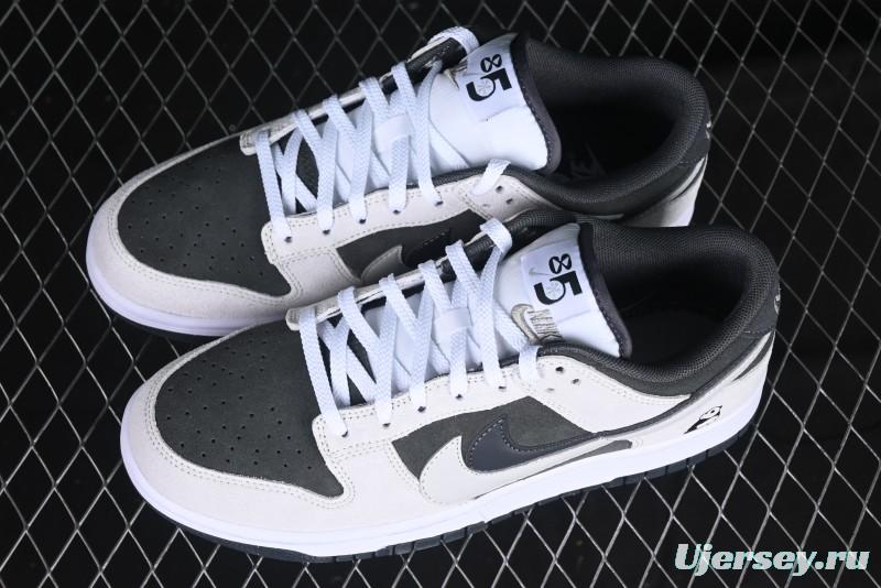 Nike Dunk Low 85 Double Swoosh Series White Grey Panda SB Low Top Casual Skate Shoes - HV1800-101