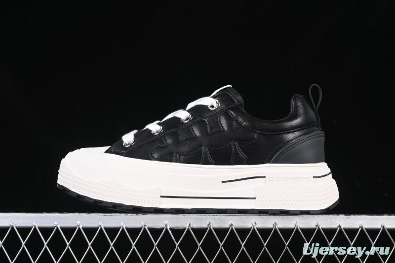 Shoot Brand Replay Black Plum Retro Comfort Leather Anti-Slip Platform Low-Top Casual Sneakers - AJD4