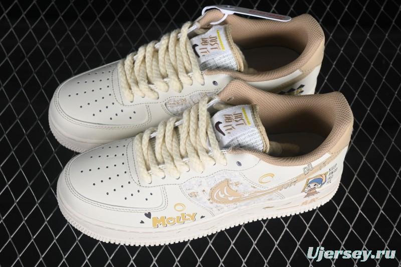 Nike Air Force 1 '07 Low Casual Sneakers with Pop Mart Molly Design - FJ7740-210