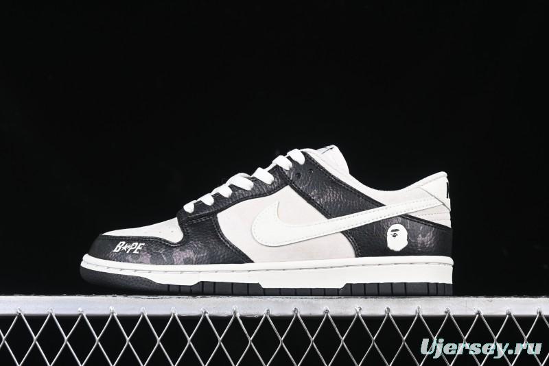 Nike SB Dunk Low BAPE Collaboration Splatter Pig Eight White Hook Anniversary High-End Custom Low-Top Casual Sneakers - DJ2024-053