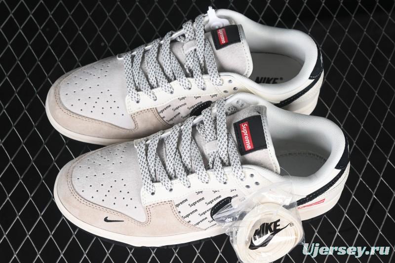 Nike SB Dunk Low Supreme Collaboration - Beige Brown Anniversary High-End Custom Low-Top Casual Skate Shoes - XS1086-003