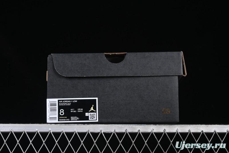 Nike Air Jordan 1 Low Retro Basketball Shoes in Black and White - 553558-043