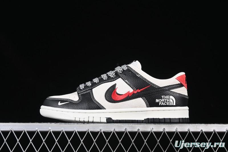 Nike SB Dunk Low The North Face Collaboration Embroidered Black Red Swoosh Anniversary High-End Custom Low-Top Casual Sneakers - DJ2024-128