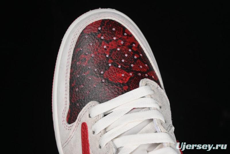 Nike Travis Scott x Fragment Design x Air Jordan 1 Low OG SP AJ1 Supreme Collaboration China Red Low-Top Casual Sneakers - DM7866-076