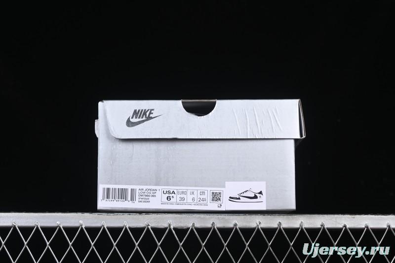 Nike Travis Scott x Fragment Design x Air Jordan 1 Low OG SP AJ1 Off-White Collaboration Casual Sneakers - DM7866-065