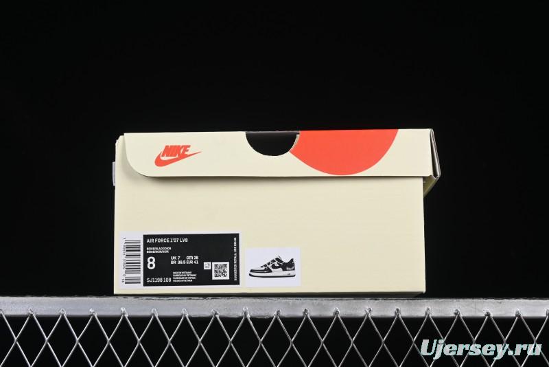 Nike Air Force 1 '07 Low Stussy Collaboration Black White Lace-Up Low-Top Casual Sneakers - SJ1198-108