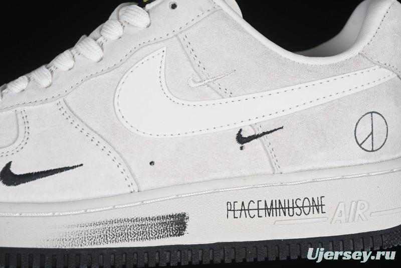 Nike Air Force 1 '07 Low Grey Pig Suede Graffiti Casual Sneakers - DF0188-035