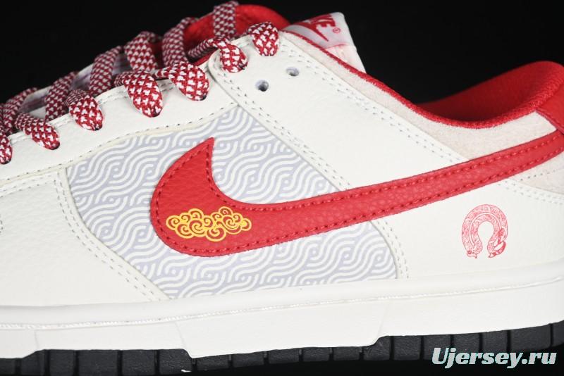 Nike SB Dunk Low Year of the Snake Limited Edition Auspicious Clouds Red Hook Anniversary Custom Low-Top Casual Skate Shoes - DJ2024-094