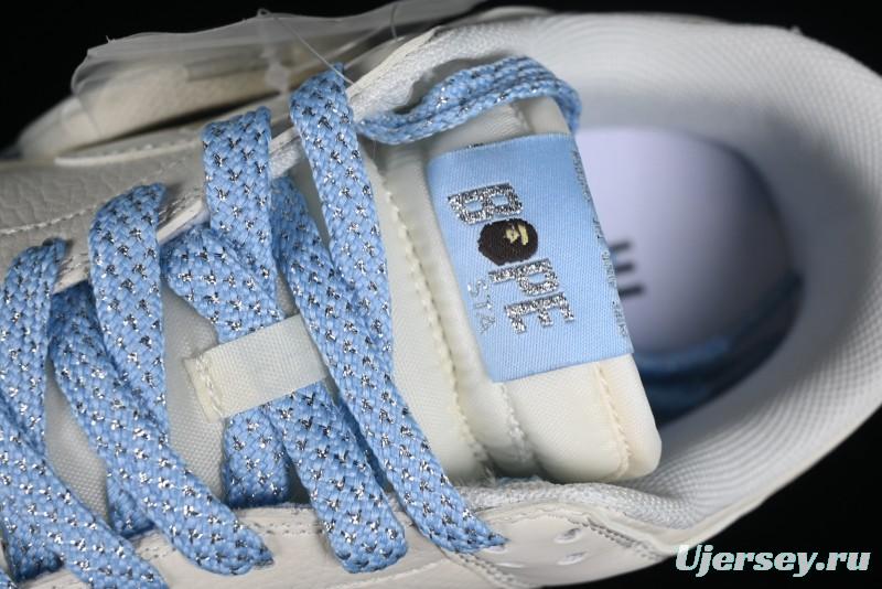 Nike SB Dunk Low BAPE Collaboration - Off-White Mini Blue Swoosh Anniversary High-End Custom Low-Top Casual Sneakers - XD6188-027