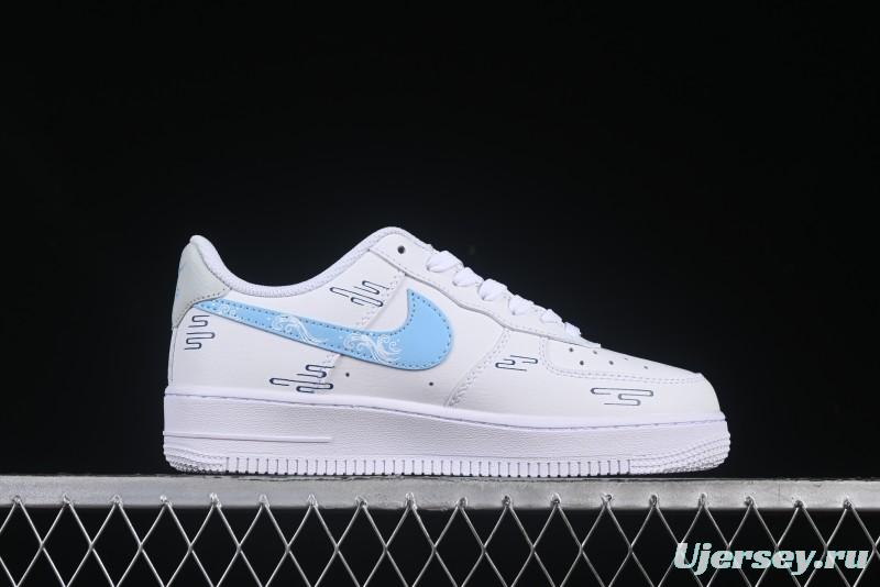 Nike Air Force 1 '07 Low Casual Sneakers with Erciyuan Hand-Painted Graffiti Lingzhu Aobing Design - HF0022-010