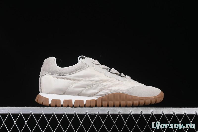 Miu Miu Suede Round Toe Lace-Up Women's Low-Top Casual Shoes in Beige - 99D4