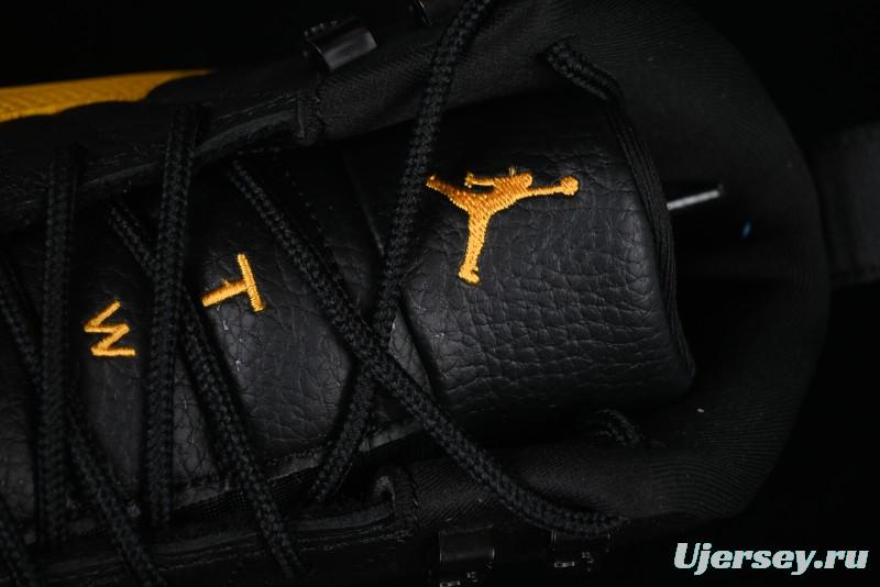 Nike Air Jordan 12 Retro Basketball Shoes in Black and Yellow - 130690-070