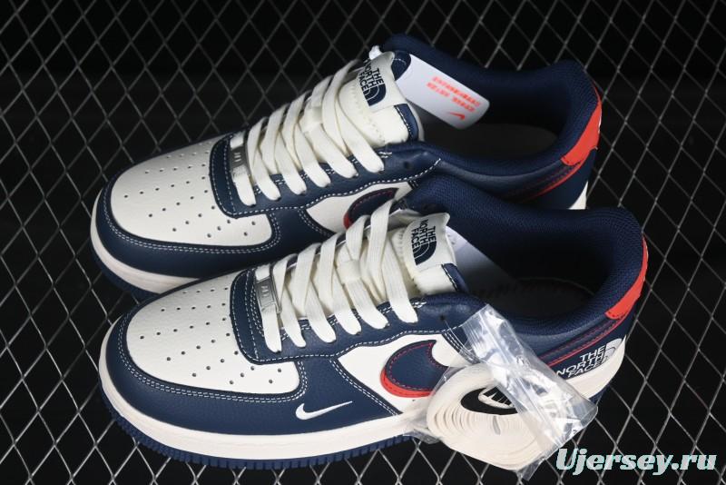 Nike Air Force 1 '07 Low The North Face Collaboration Blue Red Double Swoosh Casual Sneakers - XS1958-521