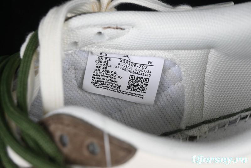 Nike Travis Scott x Fragment Design x Air Jordan 1 Low OG SP AJ1 Stussy Collaboration Suede Green Low Top Casual Sneakers - XS3186-202