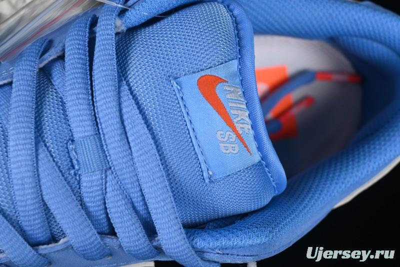 Nike SB Dunk Low Pro ISO Skateboarding Shoes in University Blue with White Swoosh - FJ1674-401