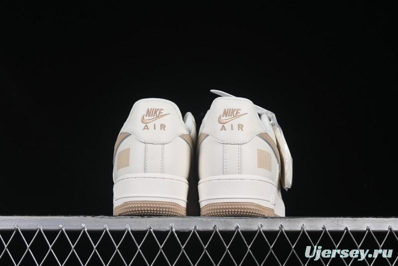 Nike Air Force 1 '07 Low QR Code Metallic Gold Star Sneakers Low-Top Casual Shoes - CU1836-965