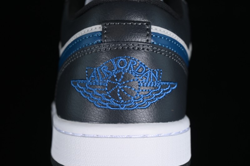 Nike Air Jordan 1 Low AJ1 Black Grey Blue Hook Basketball Shoes - DC0774-040