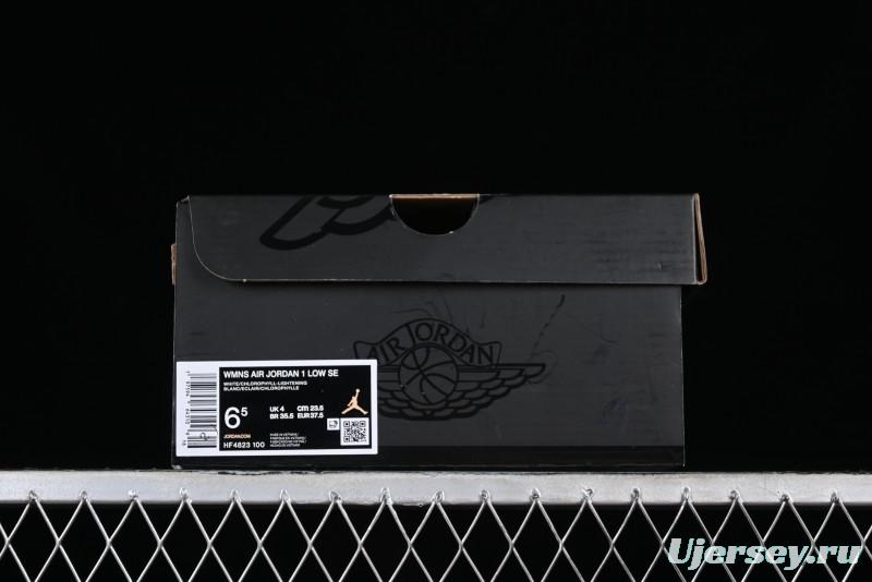 Nike Air Jordan 1 Low AJ1 White Green Low Top Lifestyle Basketball Shoes - HF4823-100