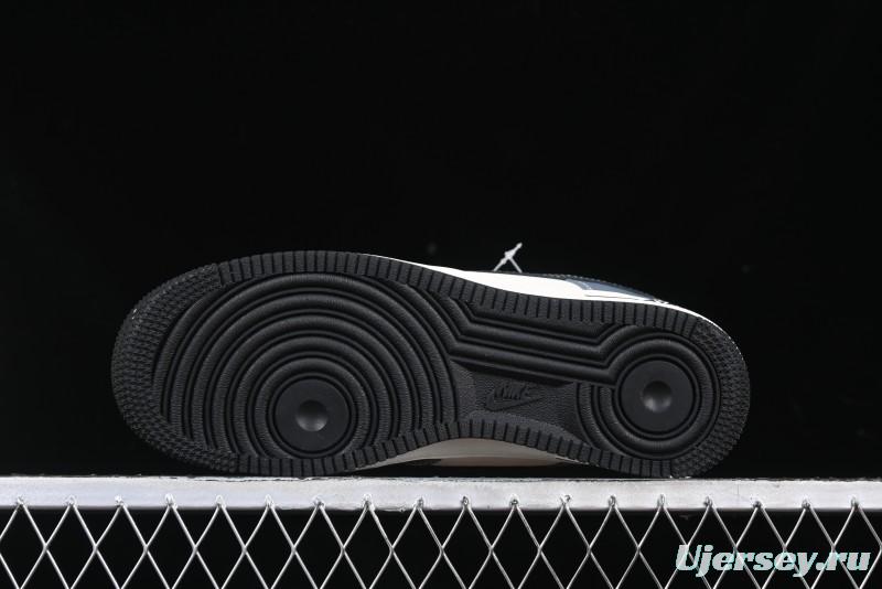 Nike Air Force 1 '07 Low Stussy Collaboration Bright Blue Black Swoosh Low-Top Casual Sneakers - XZ3328-198