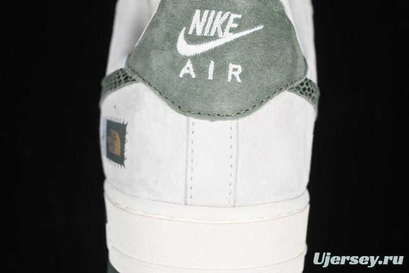 Nike Air Force 1 '07 Low The North Face Collaboration Green Snake Swoosh Casual Sneakers - DF0188-026