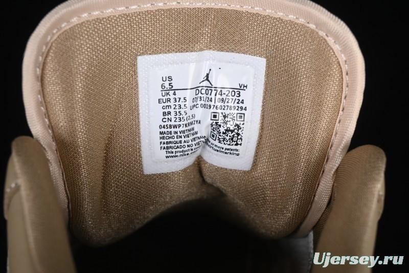 Nike Air Jordan 1 Low AJ1 Wheat Color Low-Top Casual Sneakers - DC0774-203