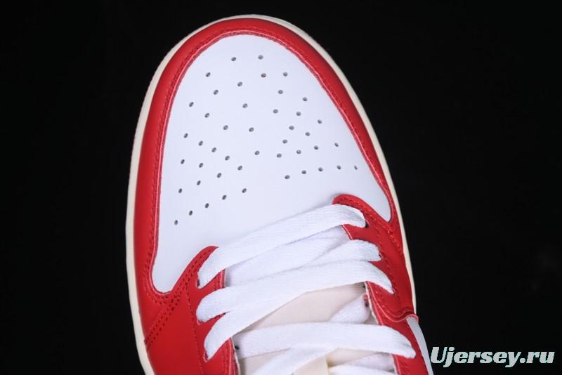 Nike Air Jordan 1 Low AJ1 White Red Black Hook Casual Sneakers - HQ6998-600