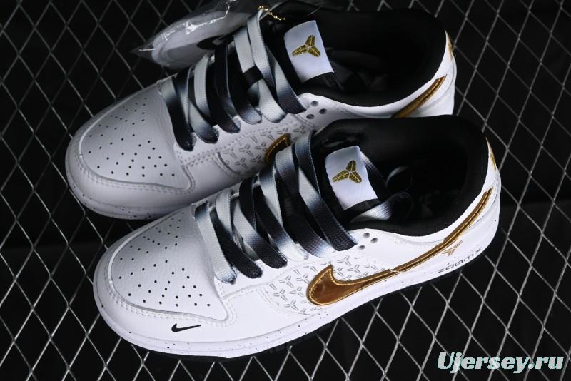 Nike SB Dunk Low Kobe Series - White Gold Anniversary High-End Custom Low-Top Casual Sneakers - FC1688-193