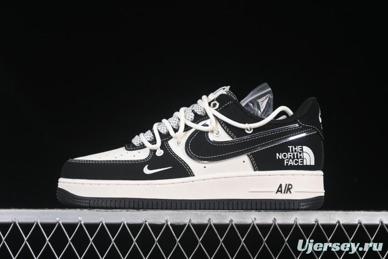 Nike Air Force 1 '07 Low The North Face Collaboration Suede Black Drawstring Casual Sneakers - SJ1198-101