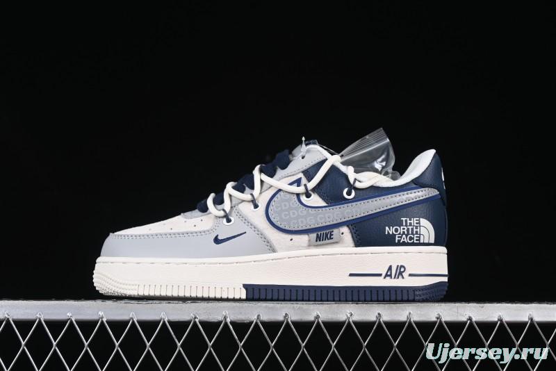 Nike Air Force 1 '07 Low The North Face Collaboration Grey Blue Lace-Up Low-Top Casual Sneakers - DM6688-024