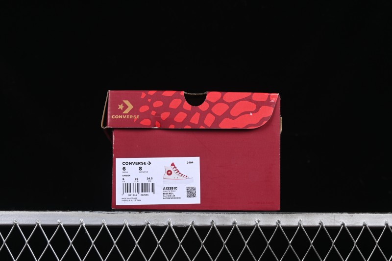 Converse 1970s CNY Year of the Snake Limited Edition High-Top Canvas Sneakers with Gold Star Chain and Metallic Snake Lace Jewelry - A13351C