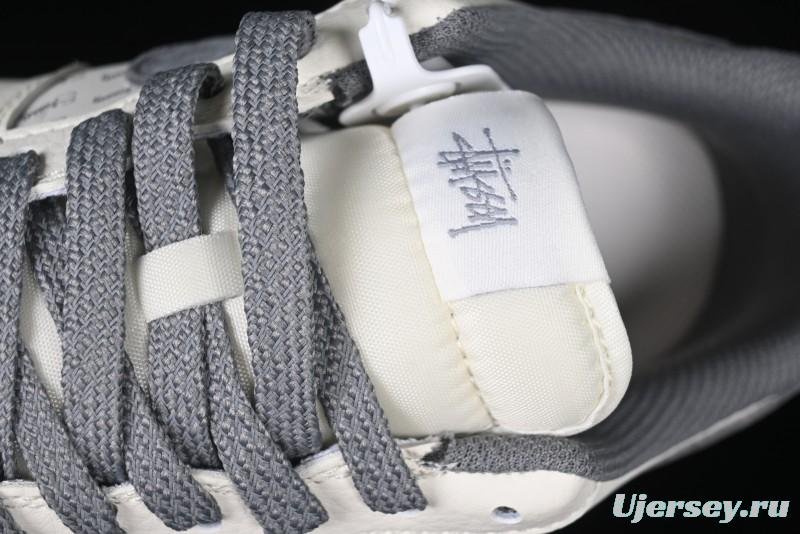 Nike Air Force 1 '07 Low Stussy Collaboration - Grey Swoosh Casual Sneakers - XZ6188-256