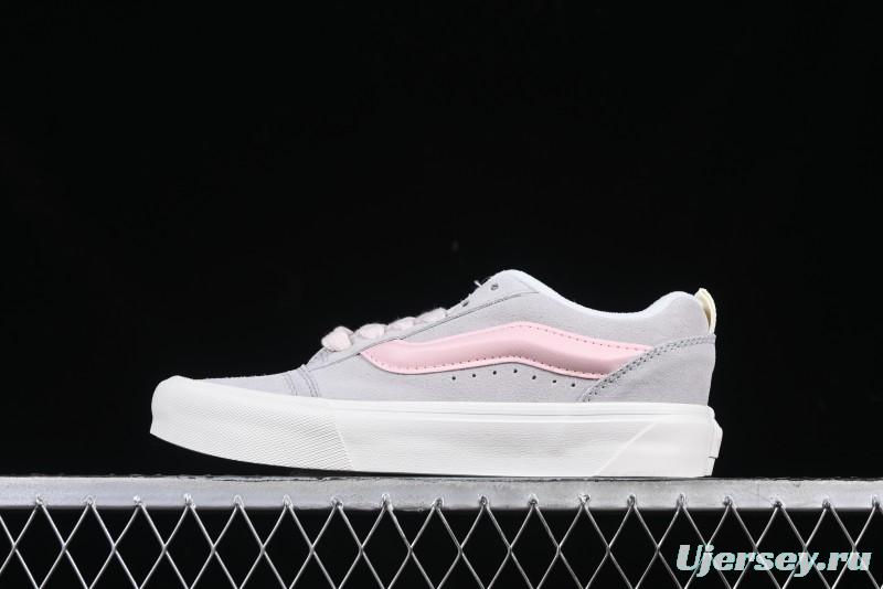 Vans Knu Skool Low-Top Retro Casual Vulcanized Sneakers in Off-White Pink - VN0009QPNK