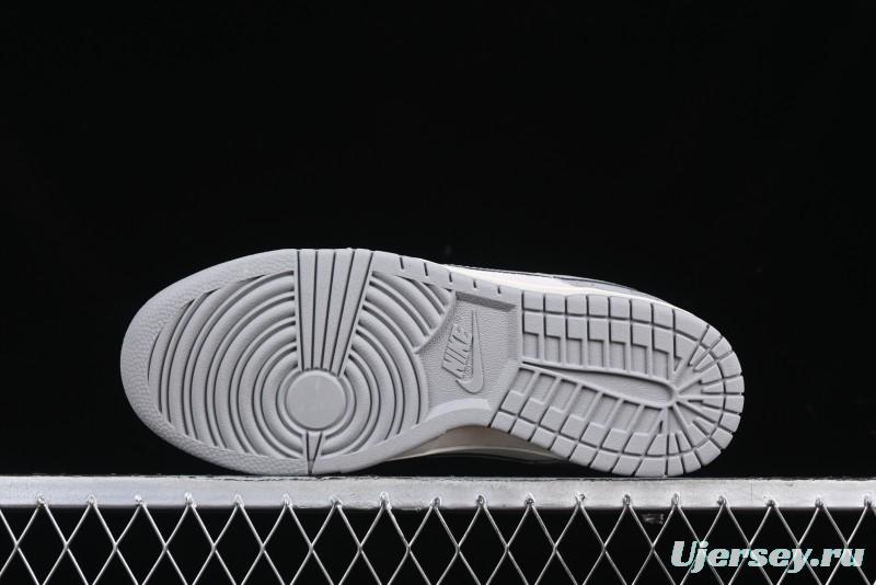 Nike SB Dunk Low Gucci Collaboration Dark Pattern Grey Swoosh Anniversary Custom Low-Top Casual Skate Shoes - DM6868-013
