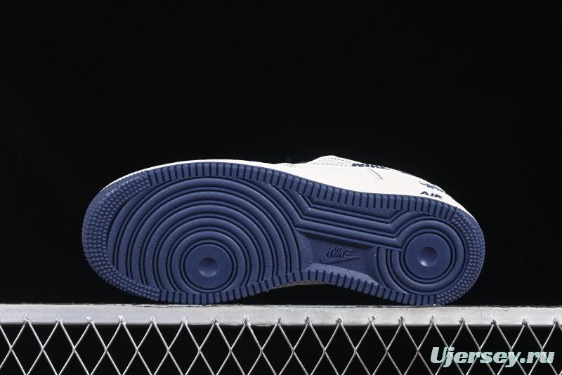 Nike Air Force 1 '07 Low Stussy Collaboration Grey Swoosh Casual Sneakers - HH7518-063