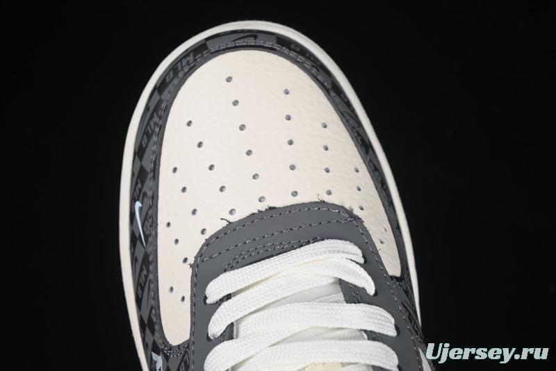 Nike Air Force 1 '07 Low MLB Collaboration Dark Checkered Beige Low-Top Casual Sneakers - DF0188-038