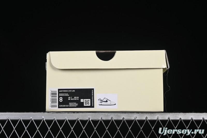 Nike Air Force 1 '07 Low Supreme Collaboration Navy Blue Line Low-Top Casual Sneakers - XZ6188-019