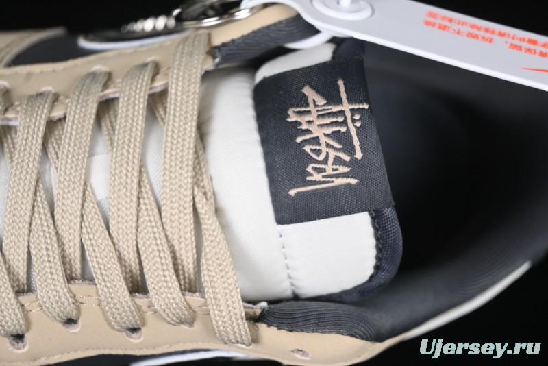 Nike Air Force 1 '07 Low Stussy Collaboration Grey Fog Swoosh Low-Top Casual Sneakers - KK1988-033