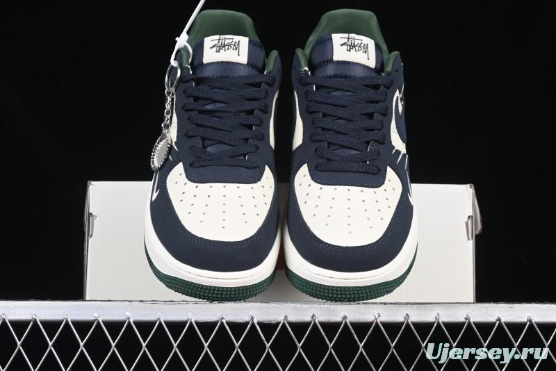 Nike Air Force 1 '07 Low Stussy Collaboration Explosive Blue Low-Top Casual Sneakers - KK1988-040