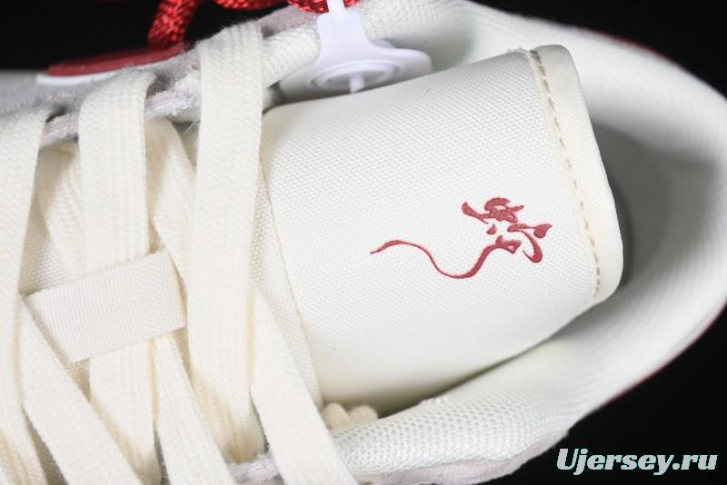 Nike Air Jordan 1 Low Retro Basketball Shoes Snake Year Limited Edition with Red Swoosh - XX3318-513