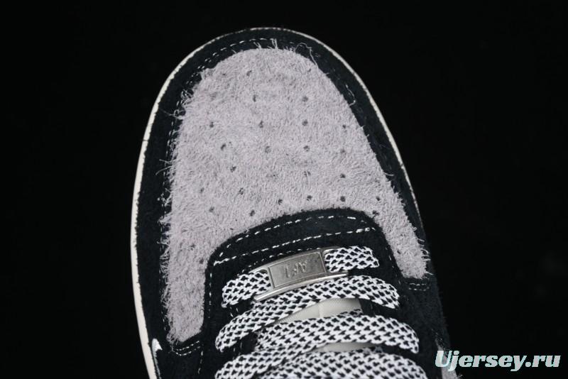 Nike Air Force 1 '07 Low Stussy Collaboration Black Grey Outsole Low-Top Casual Sneakers - SJ6698-017