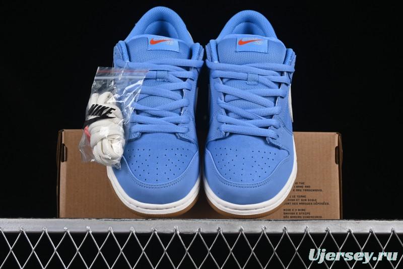 Nike SB Dunk Low Pro ISO Skateboarding Shoes in University Blue with White Swoosh - FJ1674-401